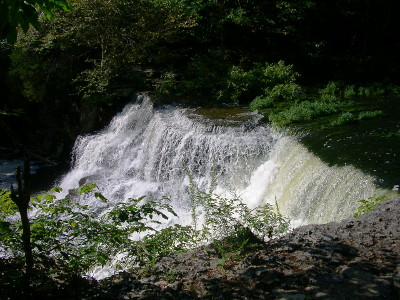 [Multi-level waterfall view from the top. The falls look bigger in this image.]